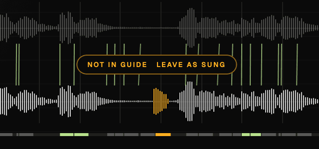 An extra ad-lib in the double, marked NOT IN GUIDE with a LEAVE AS SUNG button